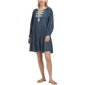 TOMMY BAHAMA Chambray Embroidered Cover-up Dress